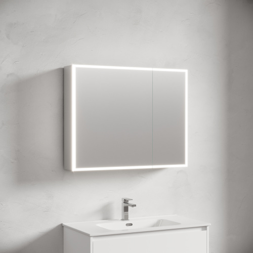 Зеркало-шкаф Sancos Evoke SC8090 90х14х70 настенный цвет серый - фото 3